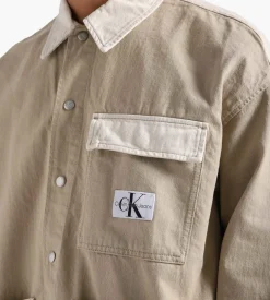 Calvin Klein Oversized Utility Shirt Jacket Neutral Denim