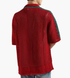 Daily Paper Petiri Ss Shirt Samba Red Bosphorus Green