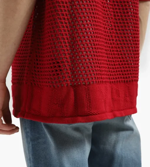 Daily Paper Petiri Ss Shirt Samba Red Bosphorus Green