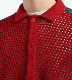 Daily Paper Petiri Ss Shirt Samba Red Bosphorus Green