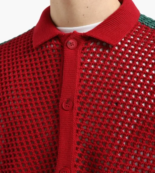 Daily Paper Petiri Ss Shirt Samba Red Bosphorus Green