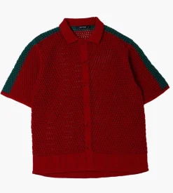 Daily Paper Petiri Ss Shirt Samba Red Bosphorus Green