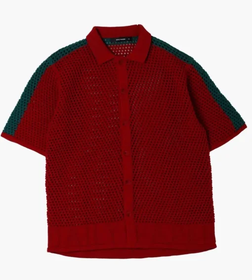 Daily Paper Petiri Ss Shirt Samba Red Bosphorus Green