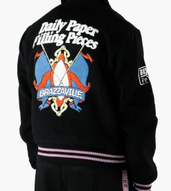Daily Paper X Filling Pieces Varsity Jacket Black