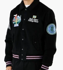 Daily Paper X Filling Pieces Varsity Jacket Black