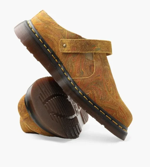 Dr. Martens Isham Brown Mustard Marbled Hairy Suede