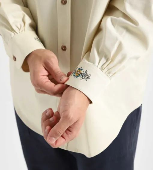 Drole De Monsieur La Chemise Drule Fleurie Light Beige