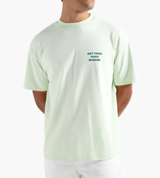 Drole De Monsieur Le T-Shirt Slogan Light Green