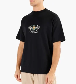 Drole Monsieur Le T-Shirt Drole Fleuri Black