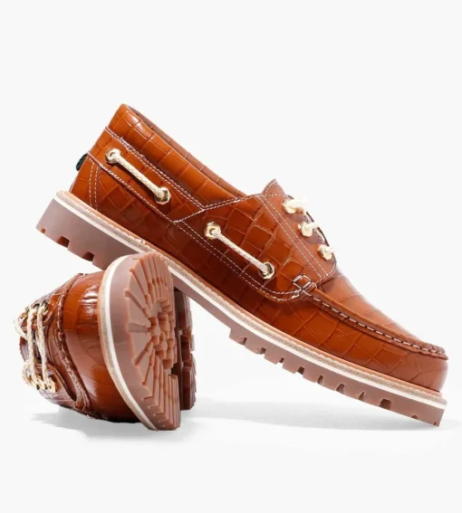 Filling Pieces Classic Boatshoe Croc Gold
