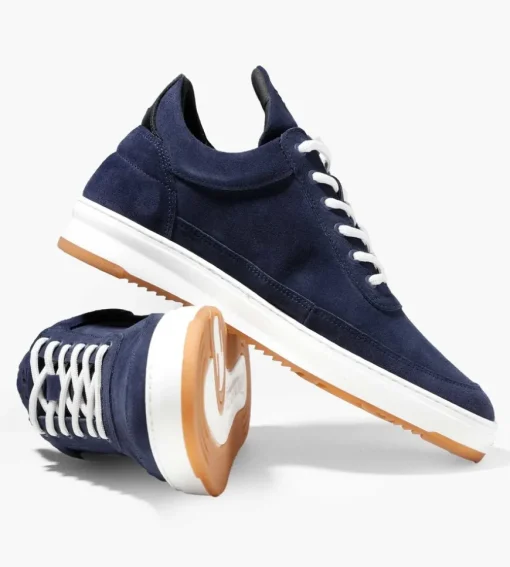 Filling Pieces Low Top Suede Dark Blue