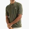 Fred Perry Button Through Knitted Shirt Uniform Green