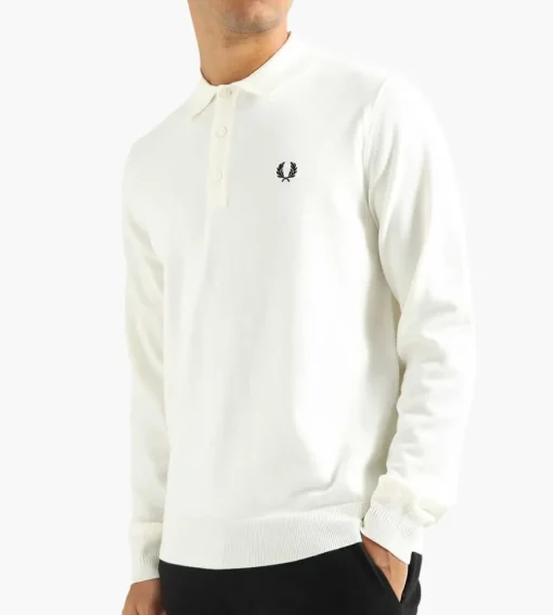 Fred Perry Classic Knitted Shirt Snow White