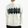Fred Perry Diamond Intarsia Cardigan Snow White
