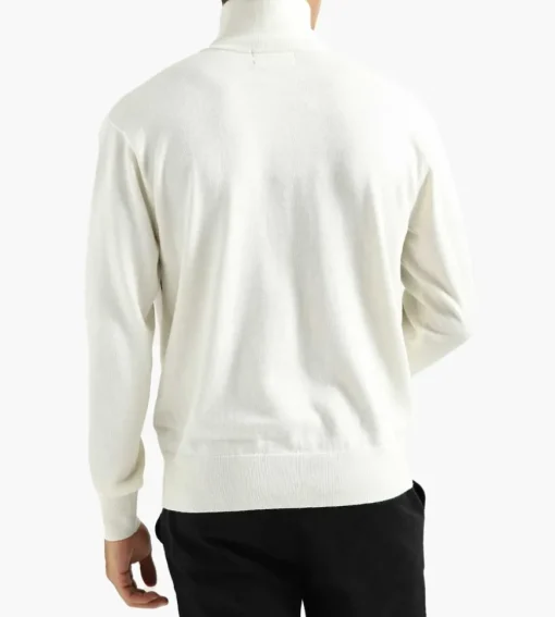Fred Perry Diamond Intarsia Cardigan Snow White