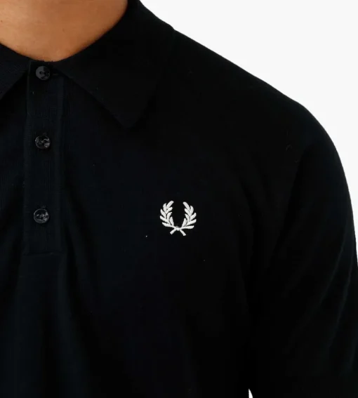 Fred Perry Raglan Sleeve Knit Shirt Navy