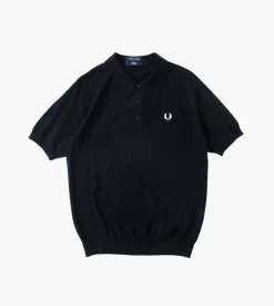 Fred Perry Raglan Sleeve Knit Shirt Navy