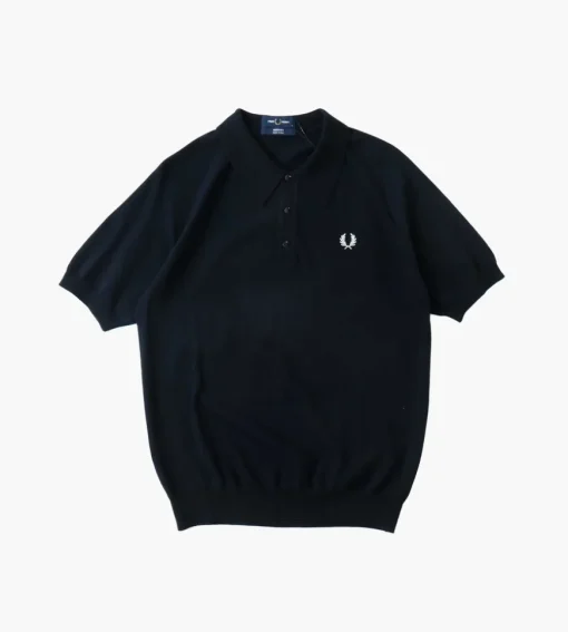 Fred Perry Raglan Sleeve Knit Shirt Navy