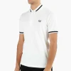 Fred Perry Single Tipped Fred Perry Shirt Snow White Black