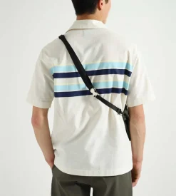 Fred Perry Striped Beach Shirt Ecru