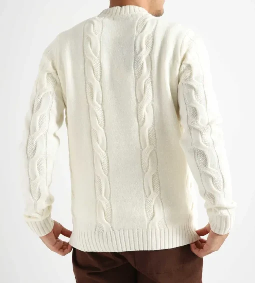 Fred Perry Textured Cable Knit Jumper Ecru