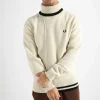 Fred Perry Tipped Roll Neck Jumper Oatmeal