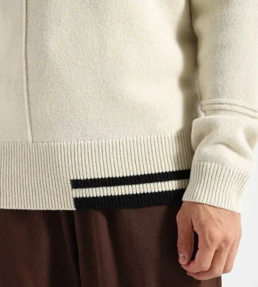 Fred Perry Tipped Roll Neck Jumper Oatmeal