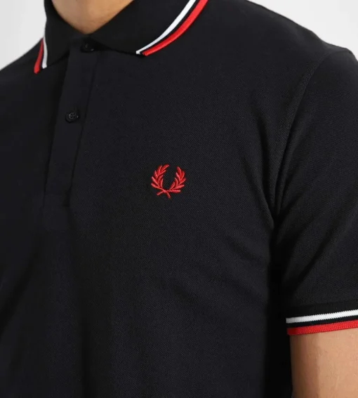 Fred Perry Twin Tipped Fred Perry Shirt Black White Red