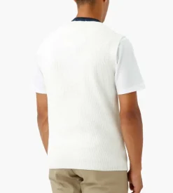 Fred Perry V-Neck Knitted Tank Top Ecru