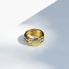 Golia Double Band Signet Ring Gold
