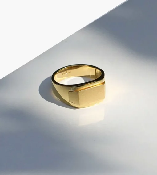 Golia Stick-Out Signet Ring Big Gold