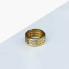 Golia Triple Band Signet Ring Gold