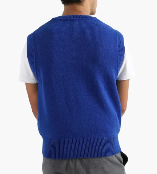 J.Press V Neck Vest Sweater Blue