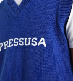J.Press V Neck Vest Sweater Blue