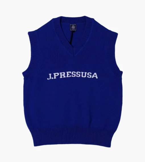 J.Press V Neck Vest Sweater Blue