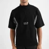 Lack Of Guidance Alessandro Mock Neck T-Shirt Black Dark Grey