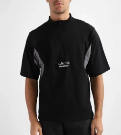 Lack Of Guidance Alessandro Mock Neck T-Shirt Black Dark Grey