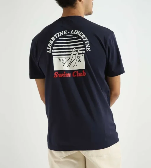 Libertine-Libertine Beat Swim Club T-Shirt Dark Navy