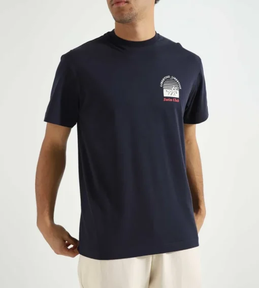Libertine-Libertine Beat Swim Club T-Shirt Dark Navy