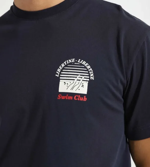 Libertine-Libertine Beat Swim Club T-Shirt Dark Navy