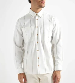 Libertine-Libertine Canyon Shirt White Khaki Stripes