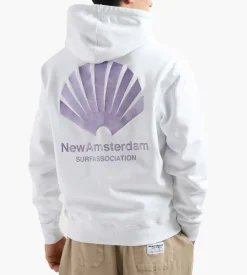 New Amsterdam Surf Association Logo Hoodie White Lilac