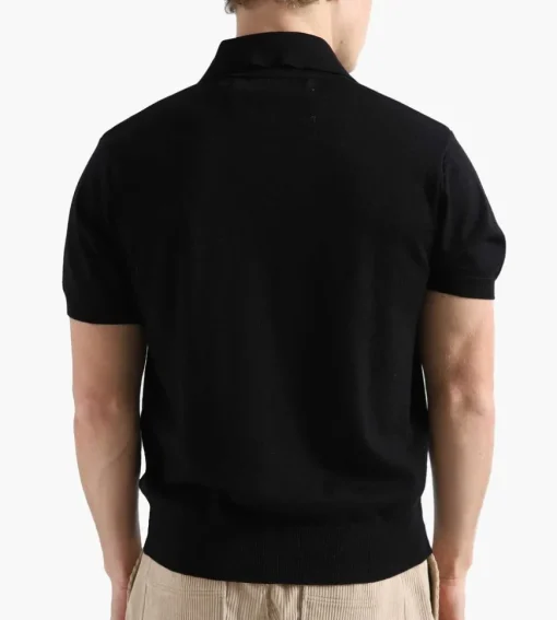 New Amsterdam Surf Association Zip Polo Knit Black
