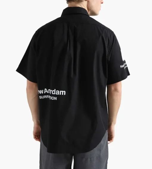 New Amsterdam Surf Association Beach Shirt Shortsleeve Black Logo