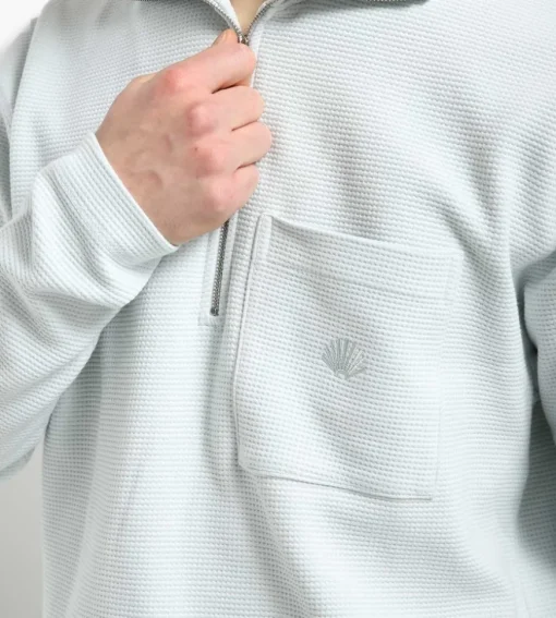 New Amsterdam Surf Association Tide Half Zip Light Blue
