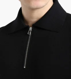 New Amsterdam Surf Association Zip Polo Knit Black