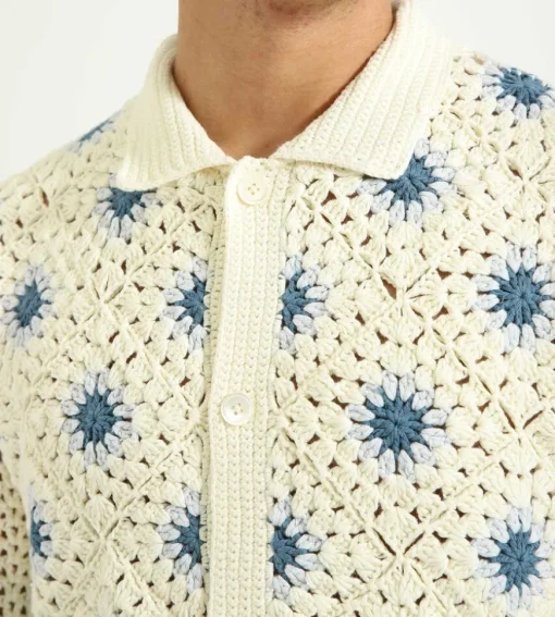 Nn07 Nolan Knitted Polo 6579 Ecru