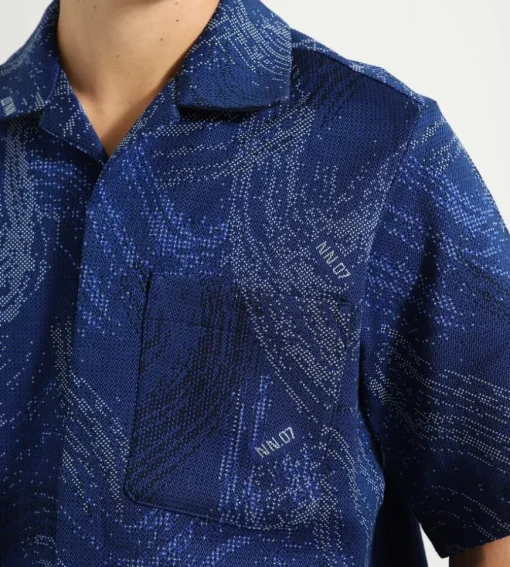 Nn07 X Byborre Romer Shirt 3468 Azure Blue