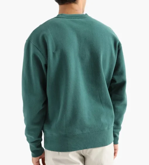 Norse Projects Arne Chain Stitch Logo Sweater Dartmouth Green