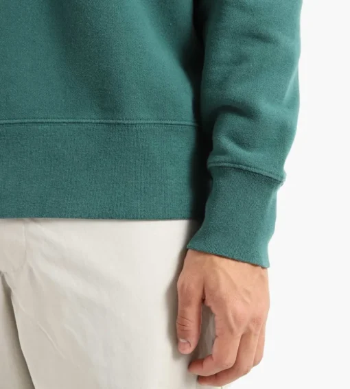 Norse Projects Arne Chain Stitch Logo Sweater Dartmouth Green